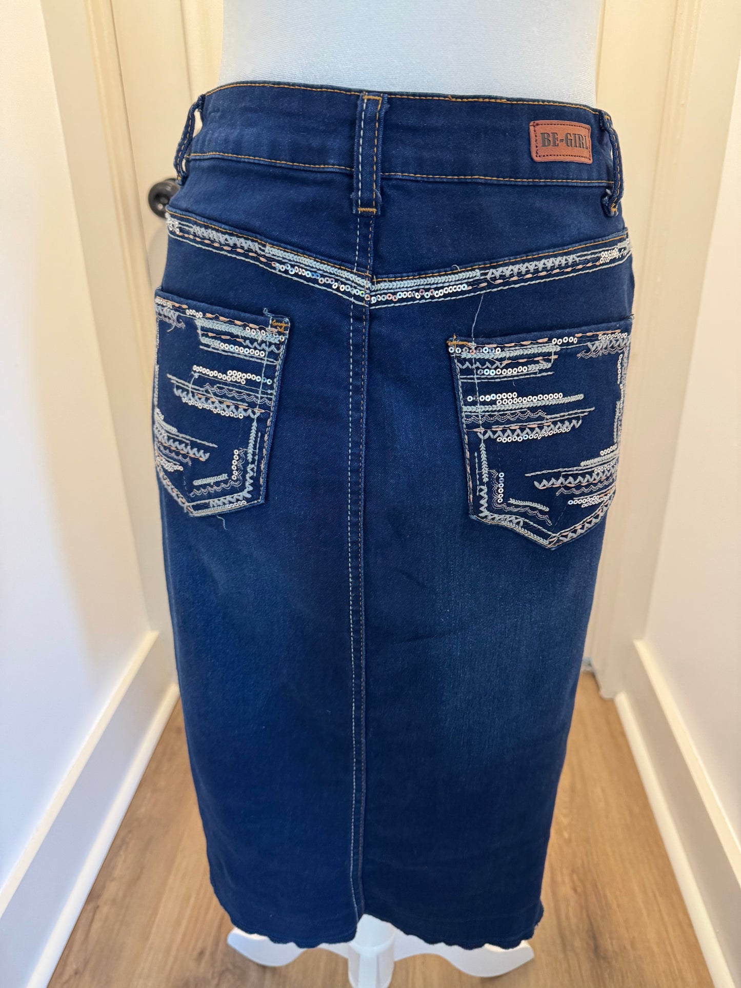 Be Girl Dark Stretchy Denim Skirt