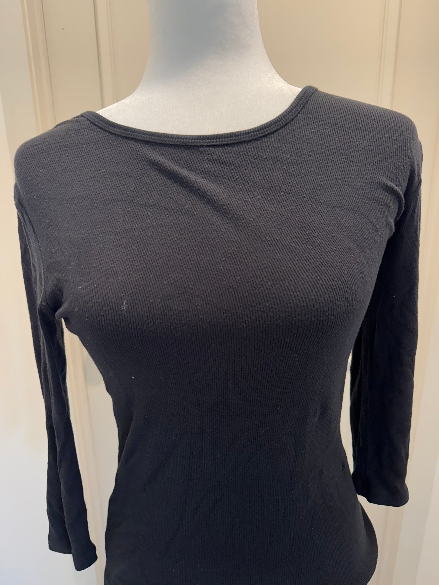 No Brand Black Ribbed Top