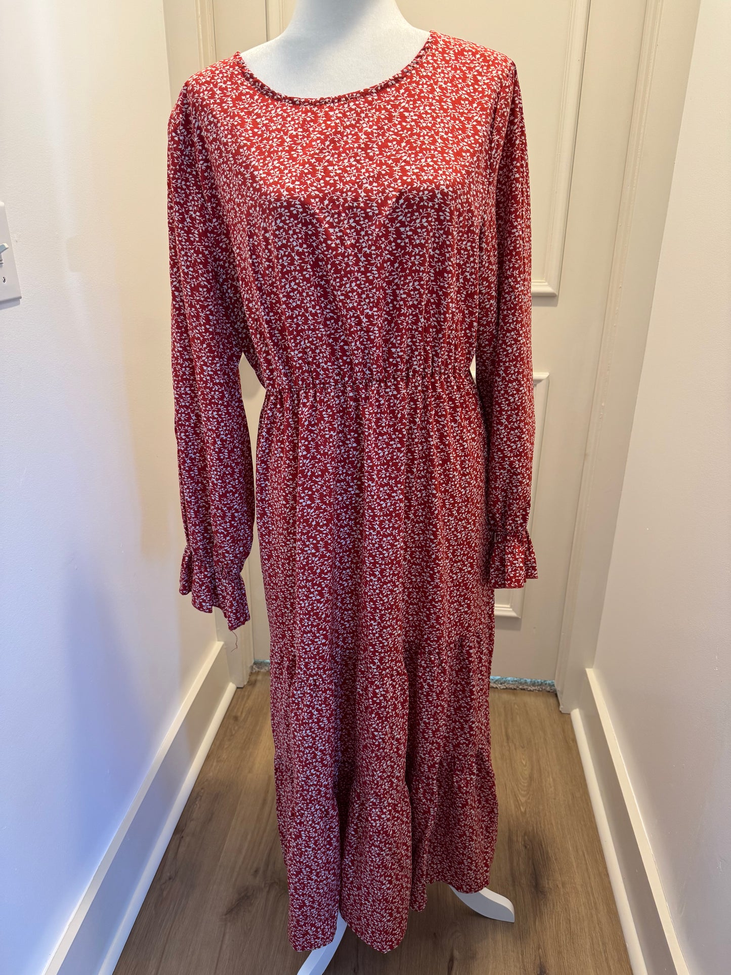 Shein Red Floral Maxi Dress