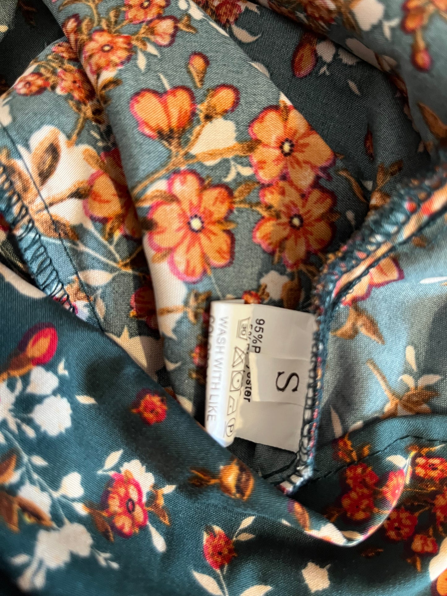 No Brand Dark Blue and Rust Floral Maxi Dress