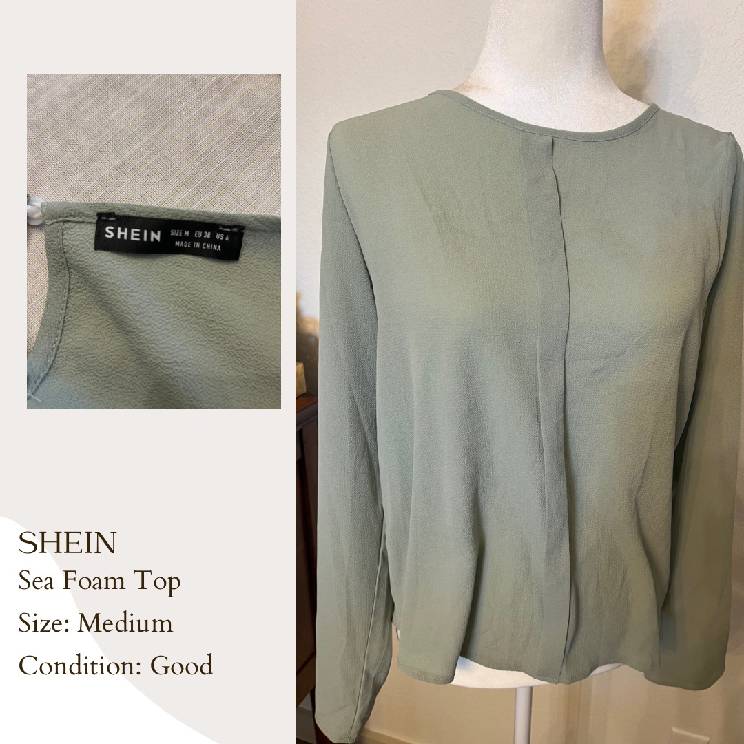 Shein Sea Foam Top