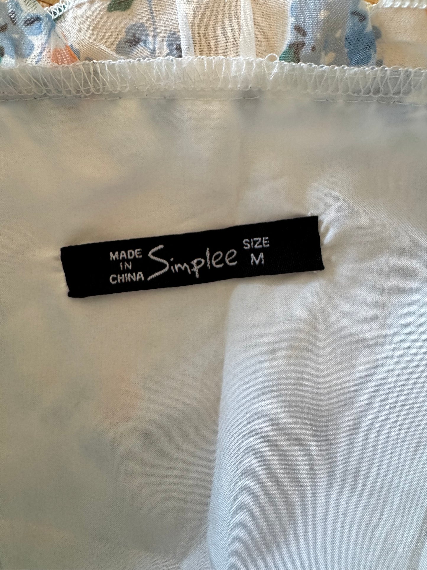 Simplee Blue and Orange Floral Midi Dress