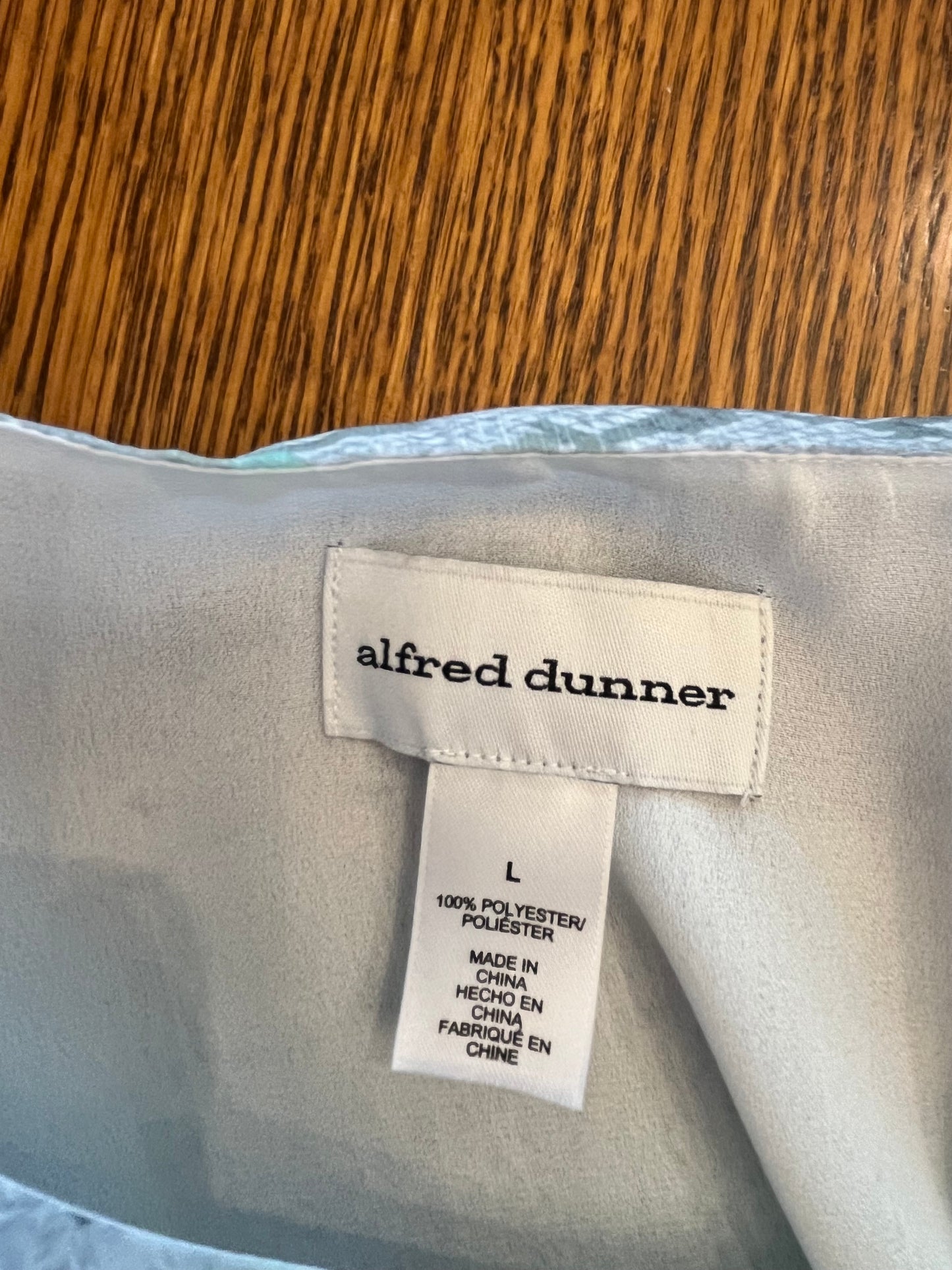 Alfred Dunner Teal and Gray Print Top