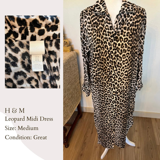H & M Leopard Midi Dress