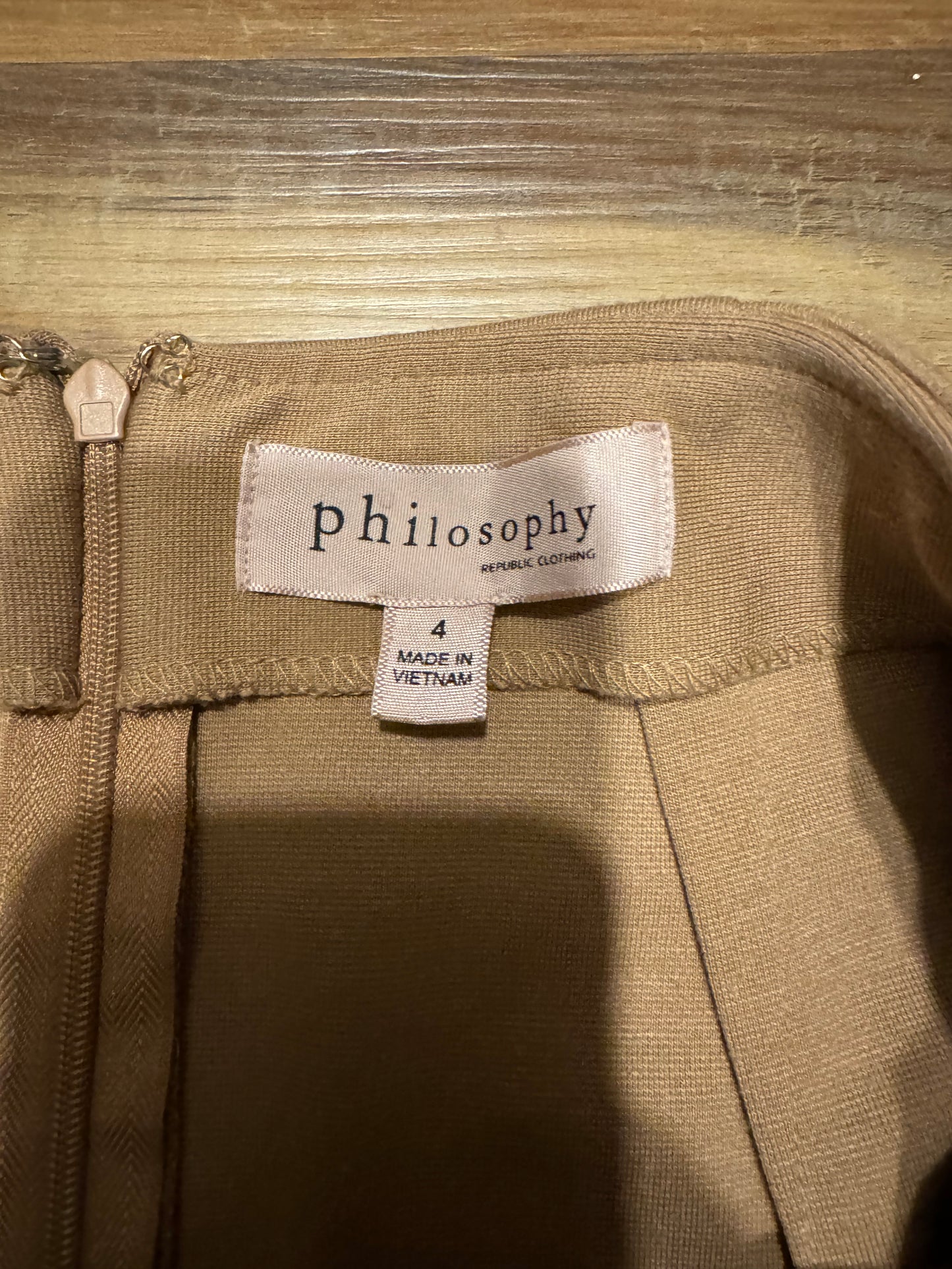 Philosophy Beige Knit Pencil Skirt