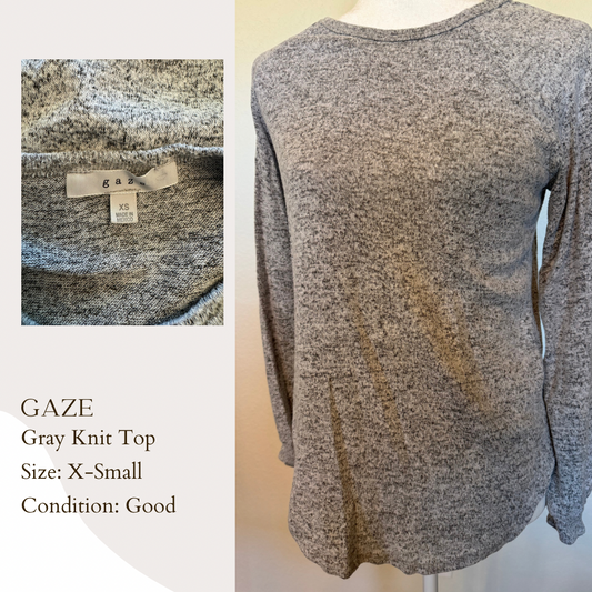 Gaze Gray Knit Top