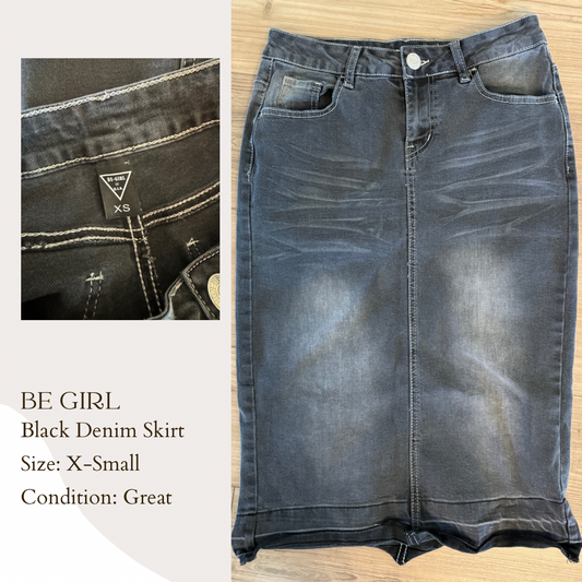Be Girl Black Denim Skirt