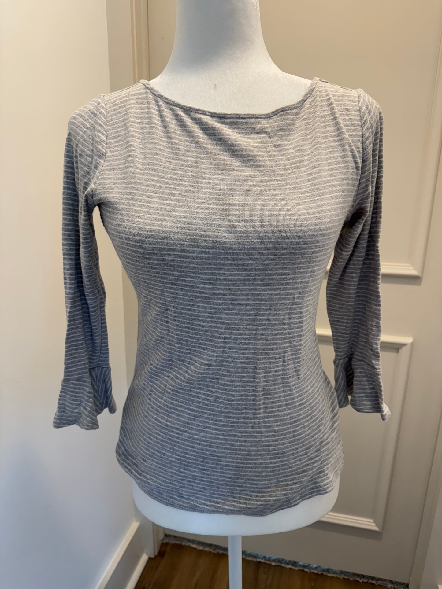 Ralph Lauren Gray Stripe Knit Top