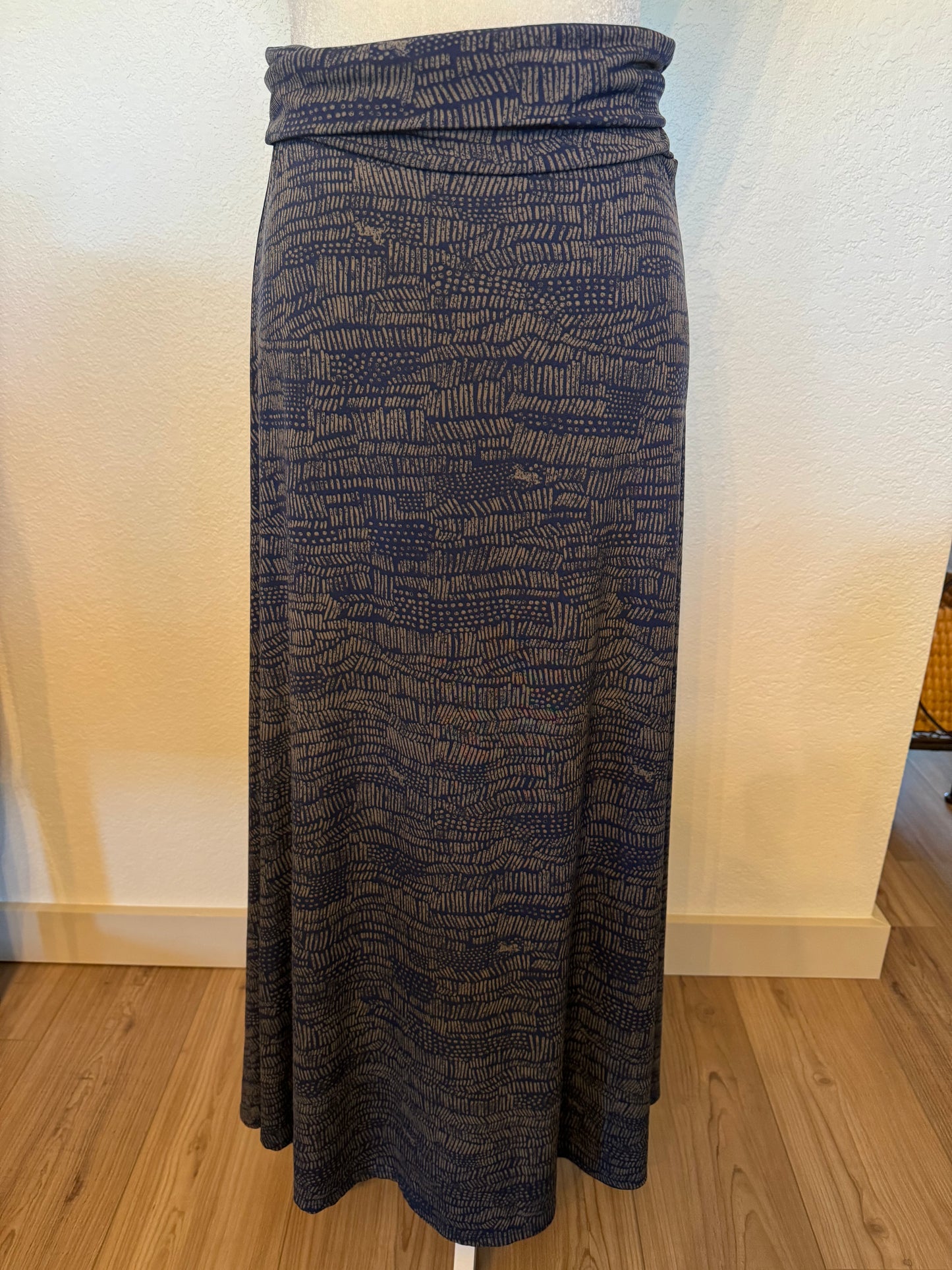 Lula Roe Navy Print Maxi Skirt