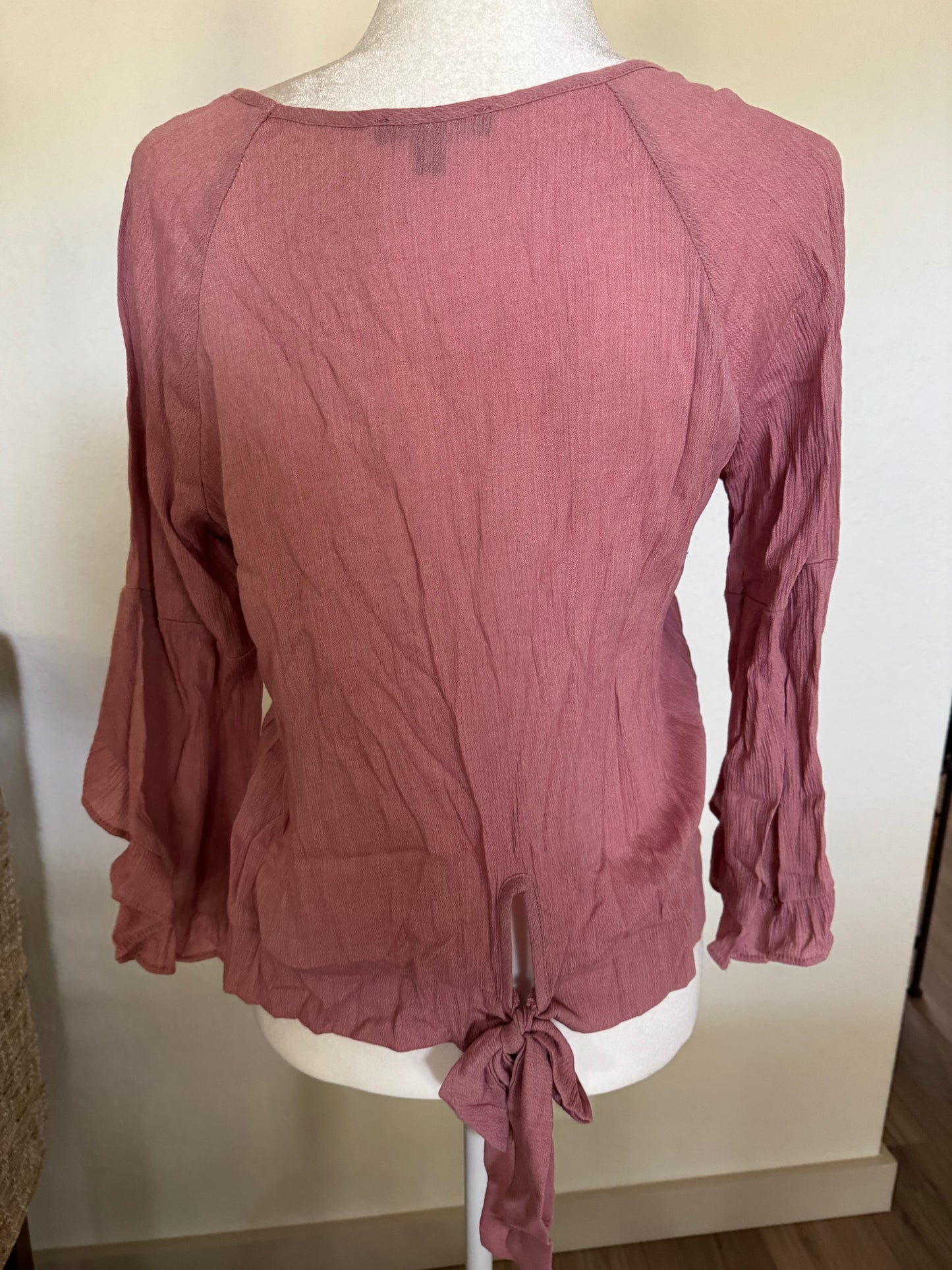 Moa Moa Mauve Top With Ruffle Hem