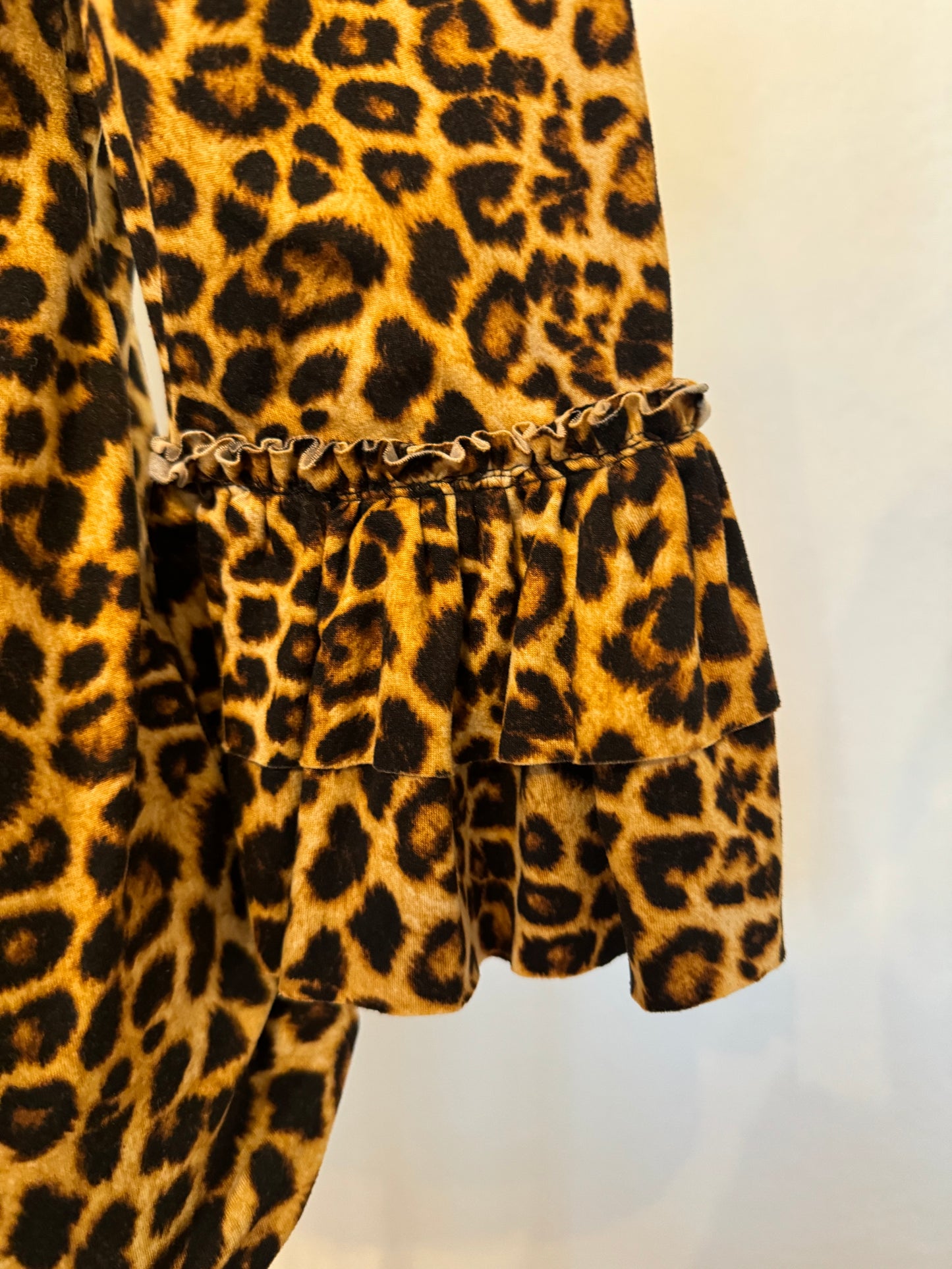 Klassy Girl Leopard Top With Ruffle Sleeves