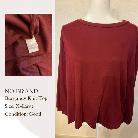 No Brand Burgundy Knit Top