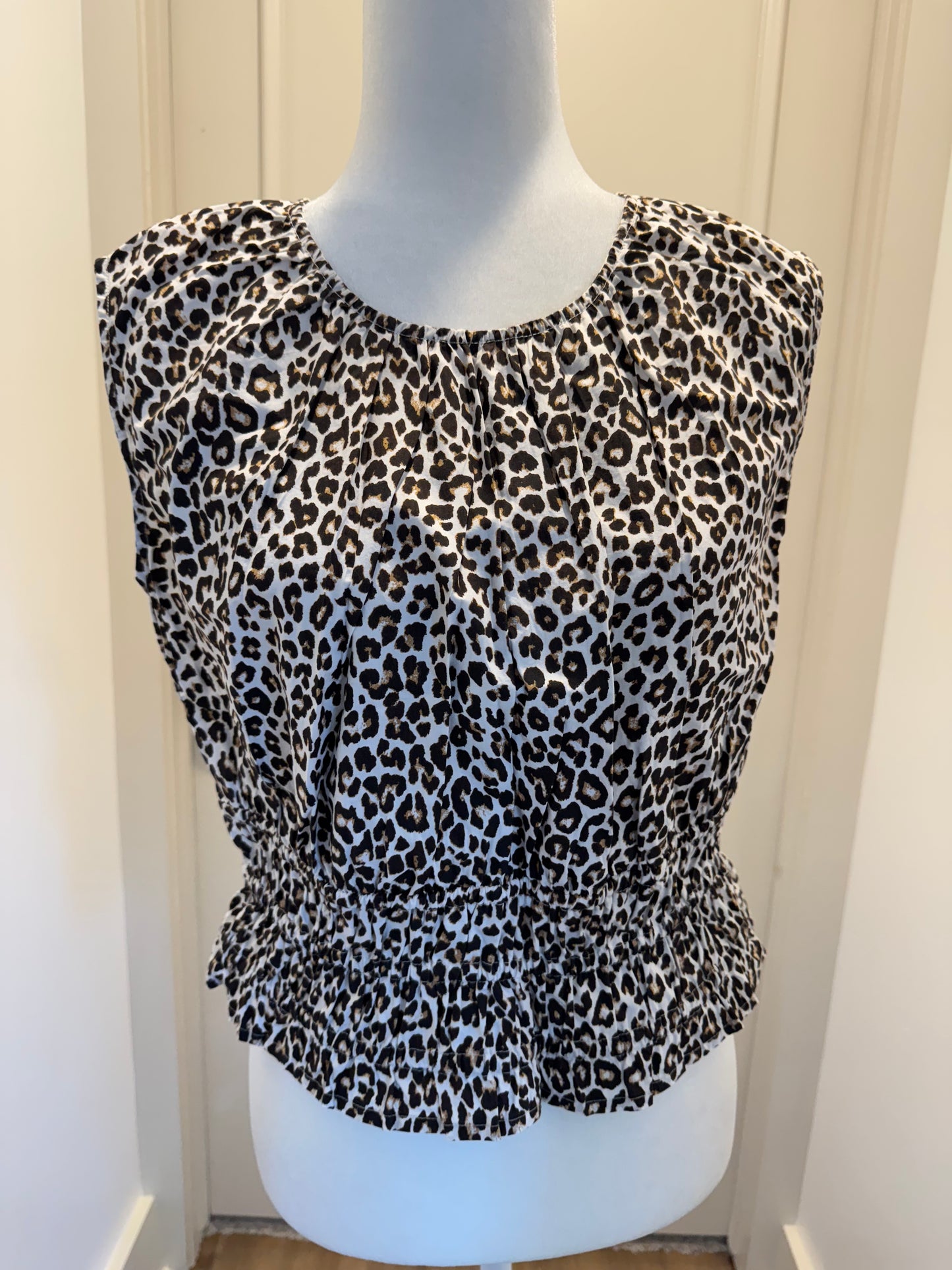 J. Crew Leopard Top With Elastic Waist