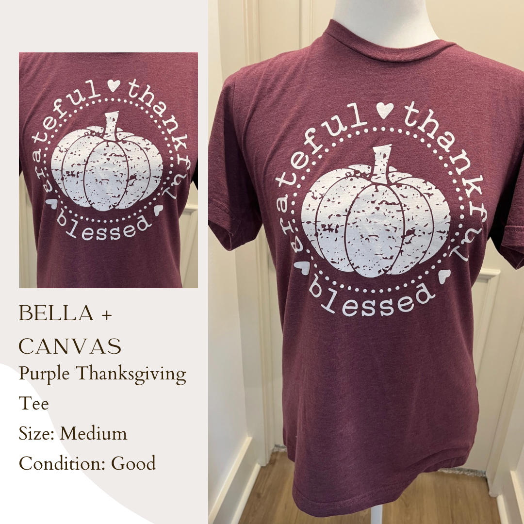 Bella + Canvas Purple Thanksgiving Tee
