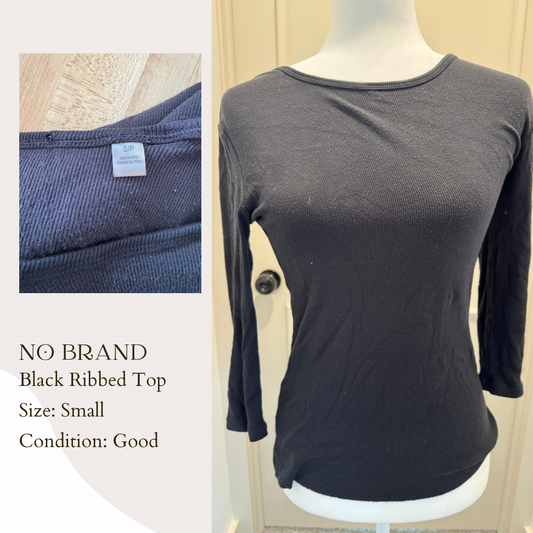 No Brand Black Ribbed Top