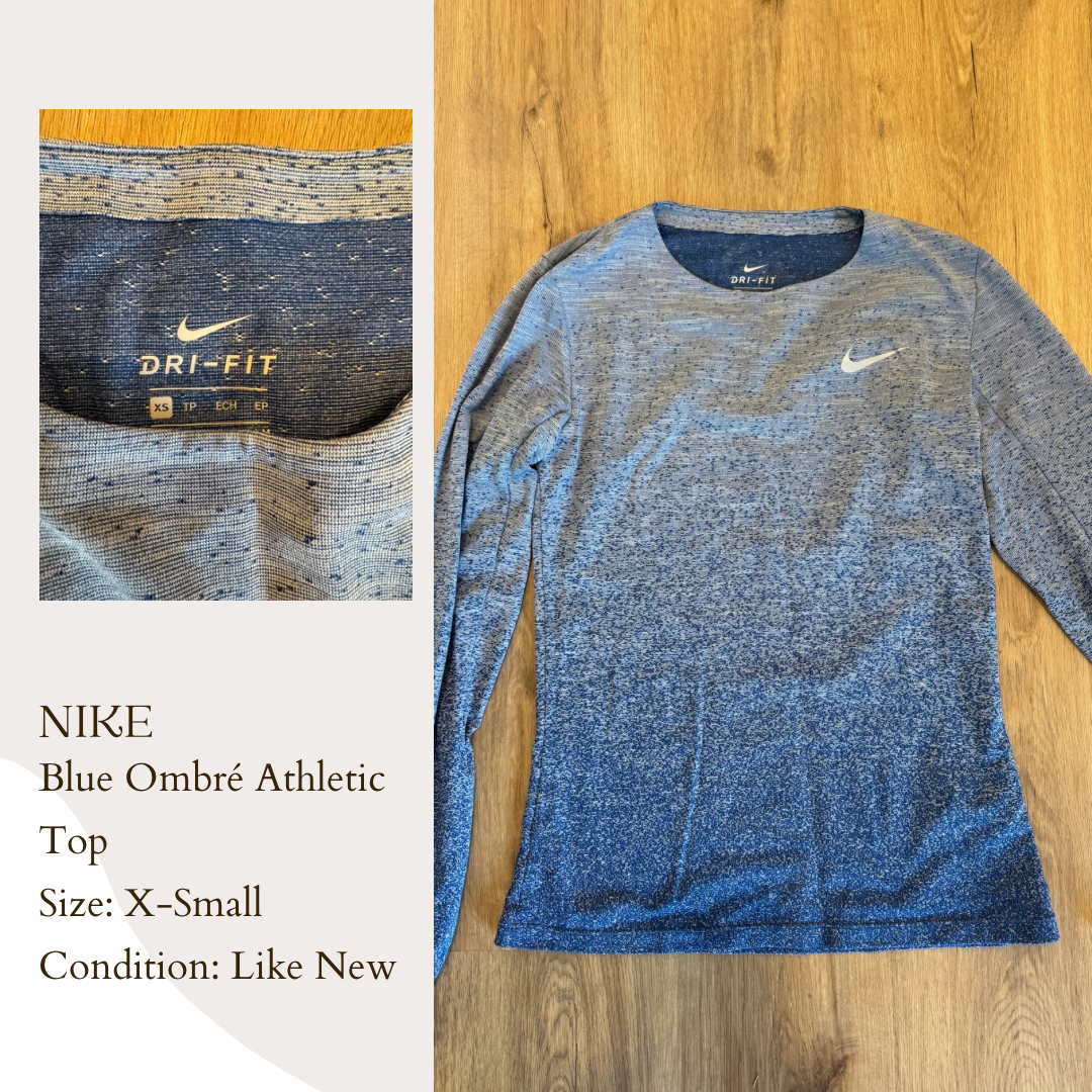 Nike Blue Ombré Athletic Top