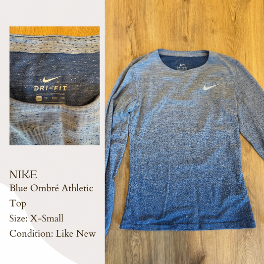 Nike Blue Ombré Athletic Top