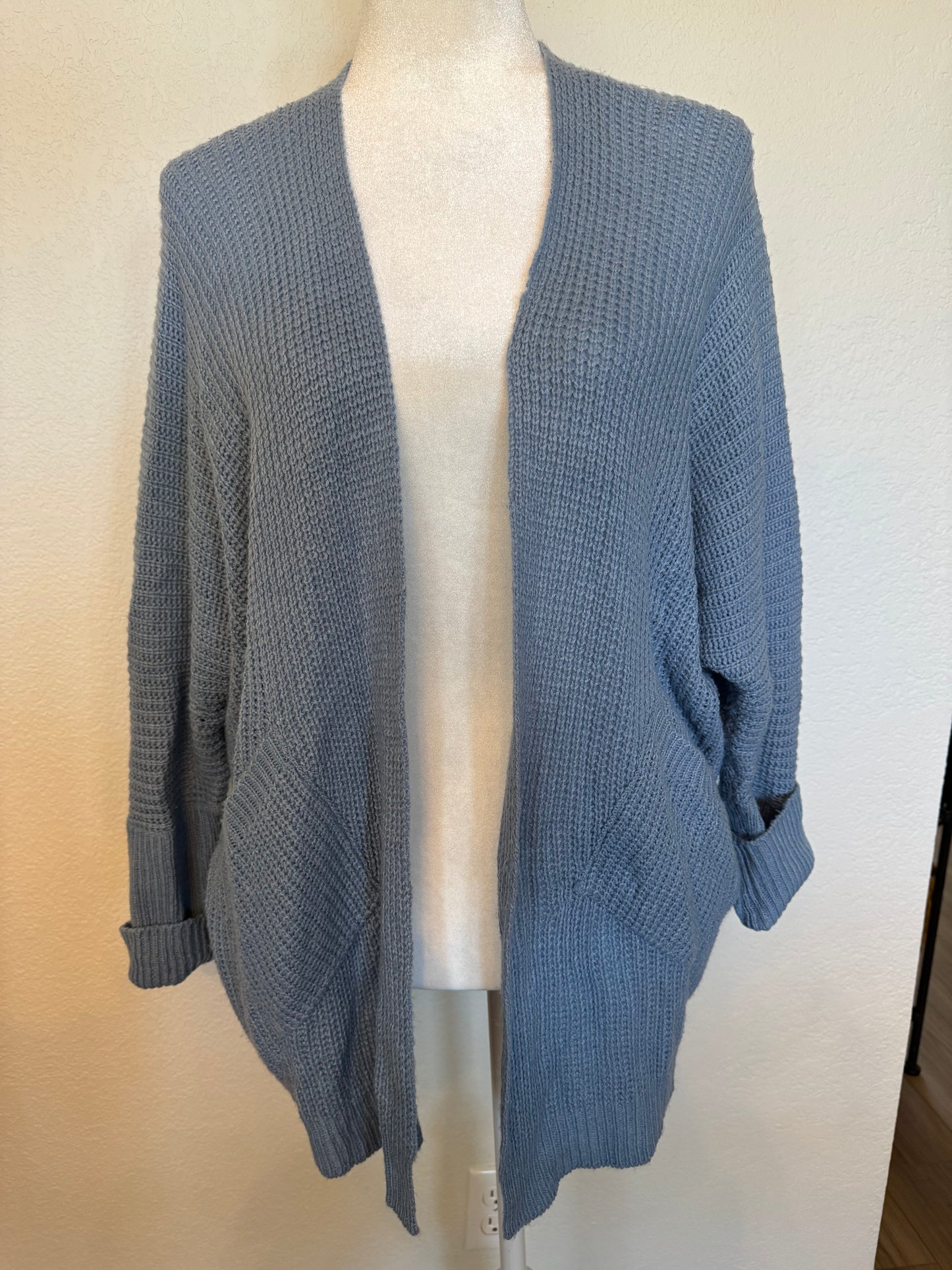 Say What? Slate Blue Knit Cardigan