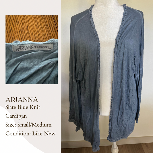 Arianna Slate Blue Knit Cardigan