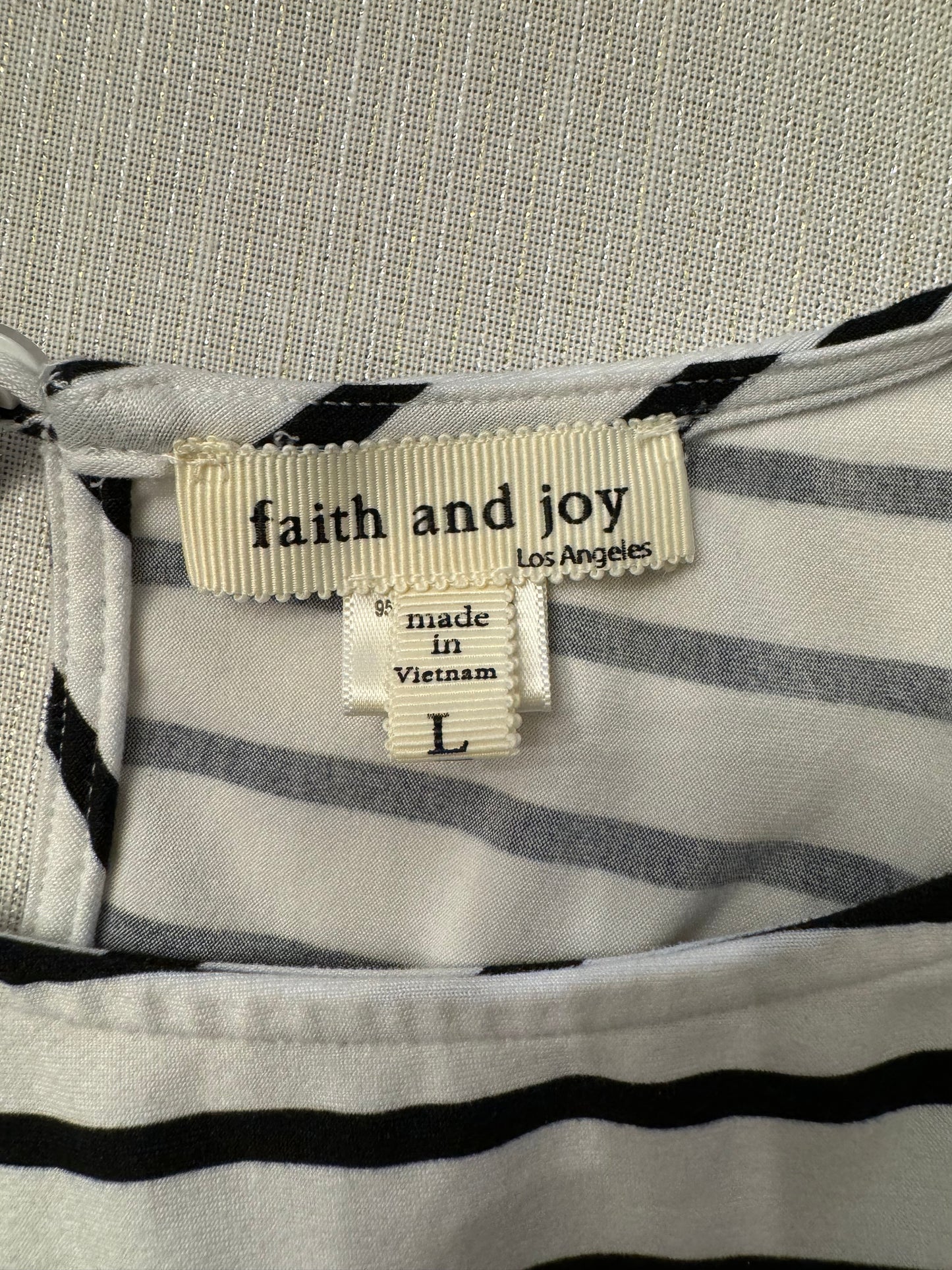 Faith and Joy Black and White Stripe Knit Tee