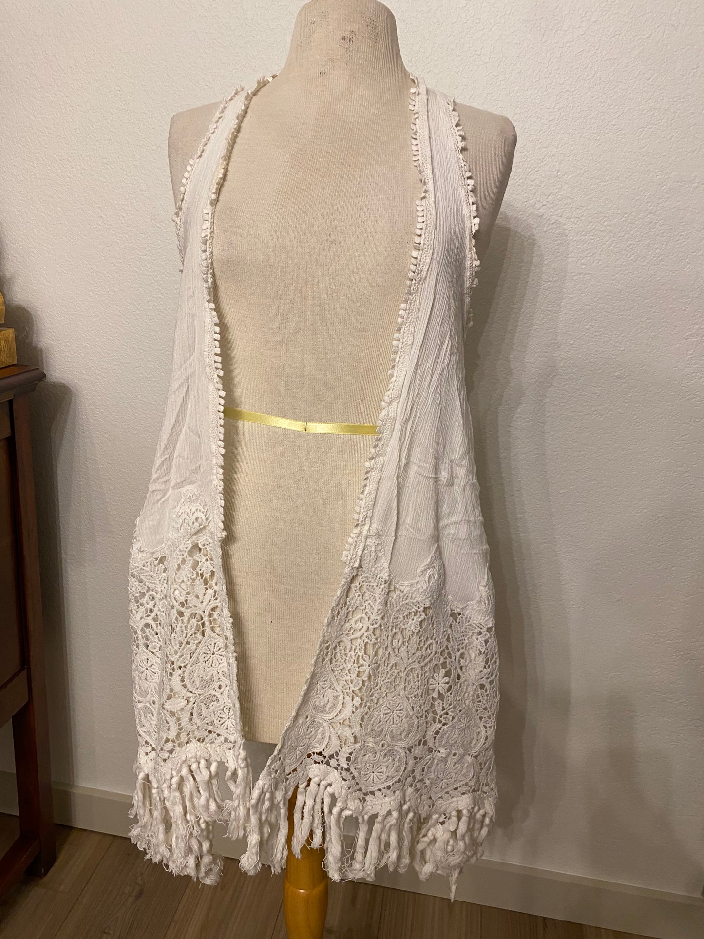 Altar’D State Cream Lace Vest