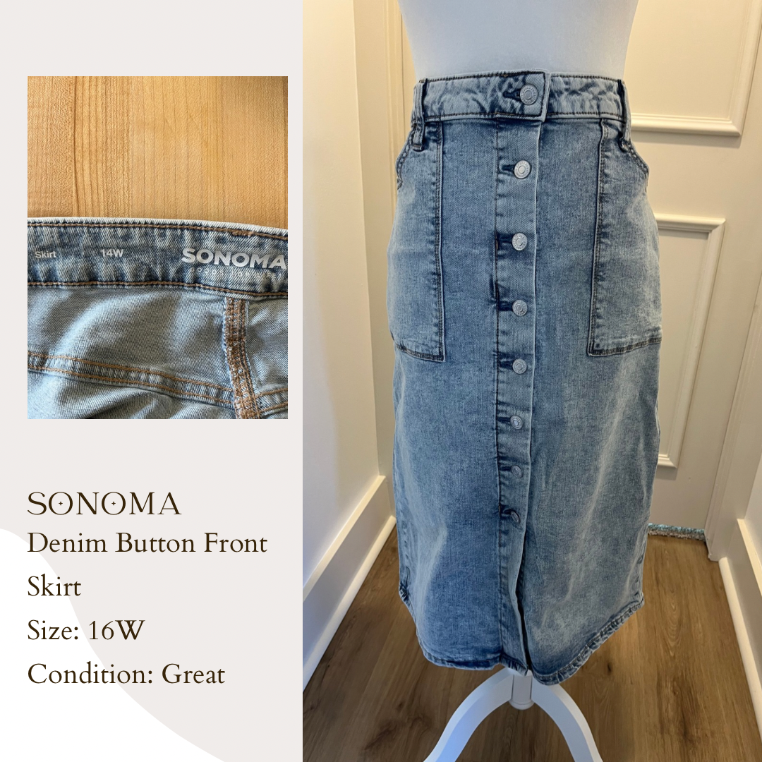 Sonoma Denim Button Front Skirt