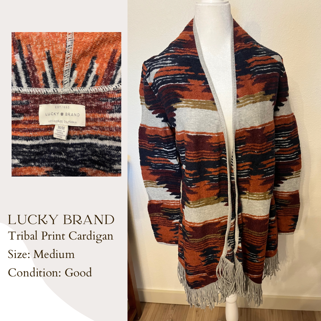 Lucky Brand Tribal Print Cardigan