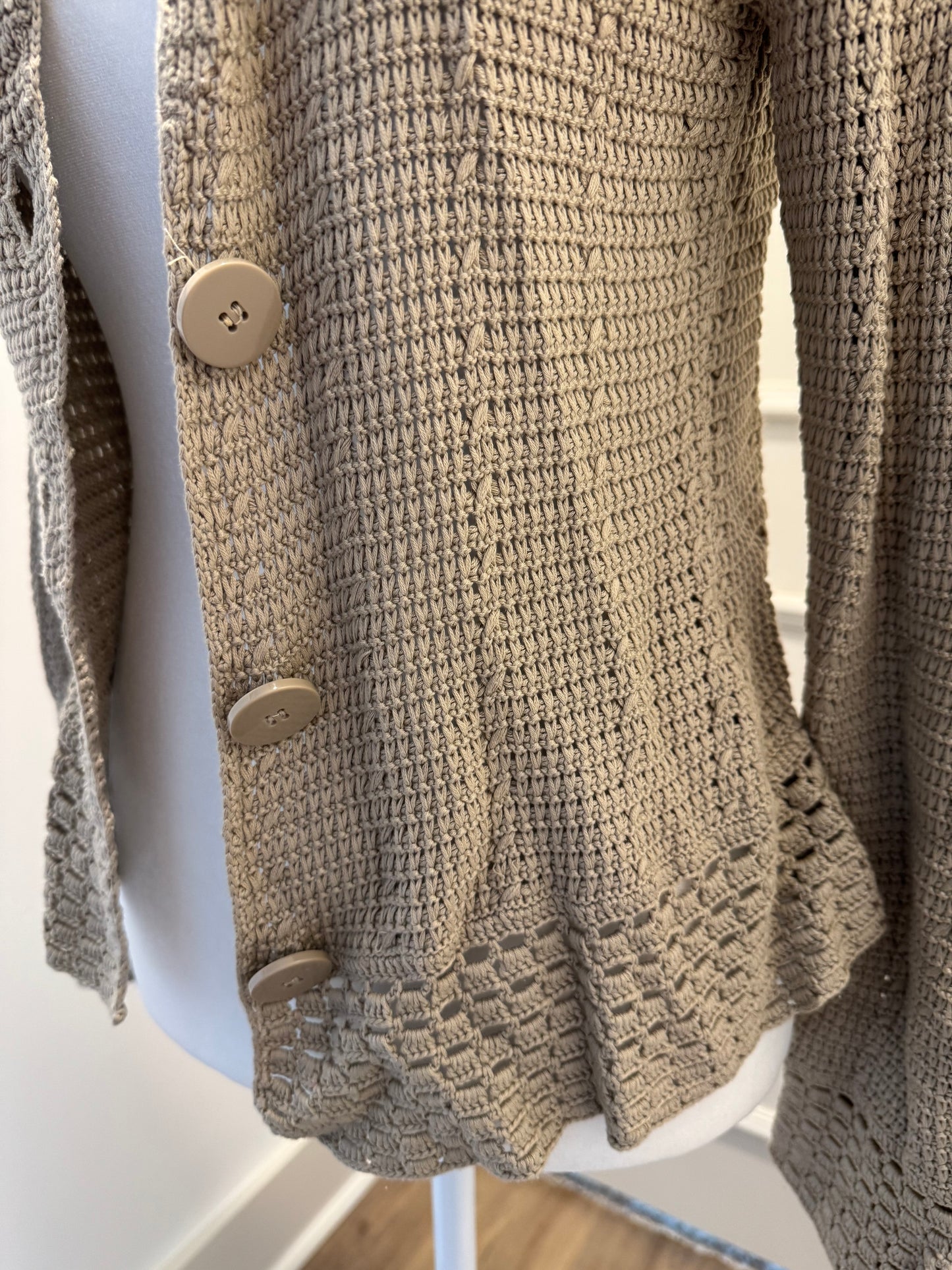 Talbots Beige Crochet Cardigan