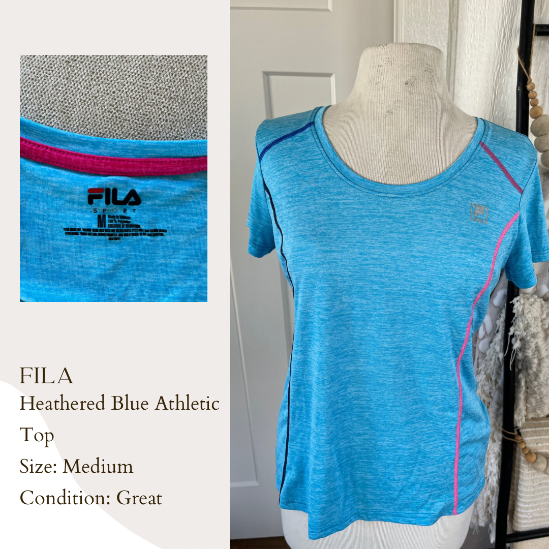 Fila Heathered Blue Athletic Top