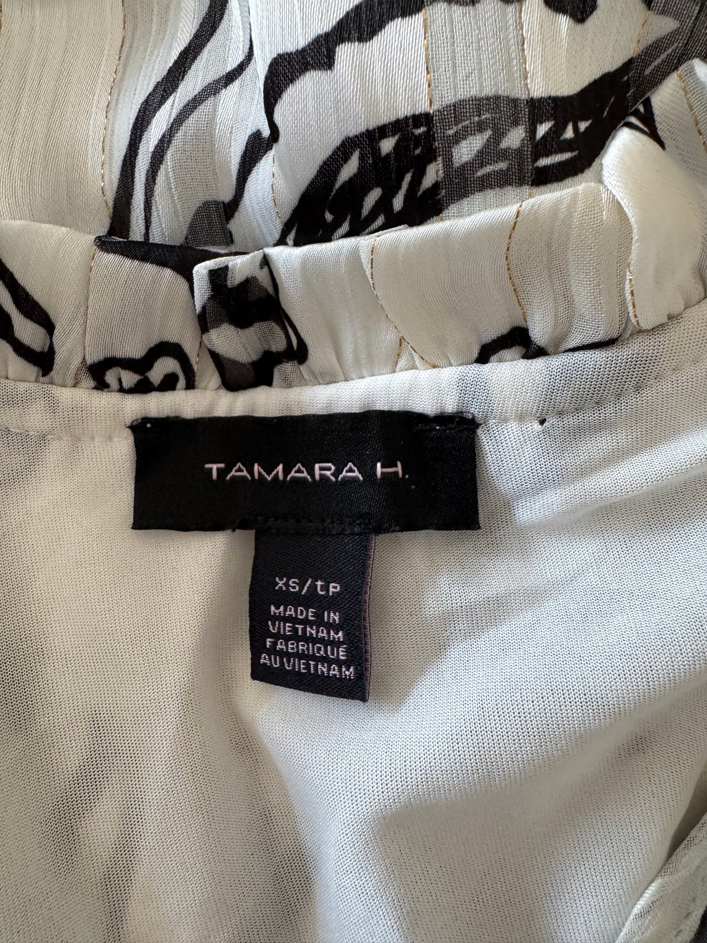 Tamara H Black and White Floral Top