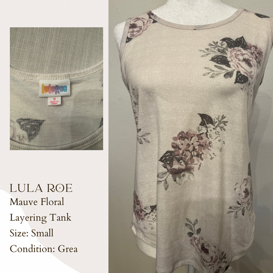 Lula Roe Mauve Floral Tank