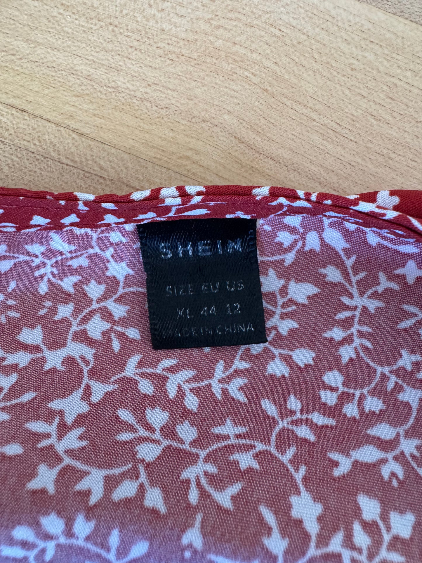 Shein Red Floral Maxi Dress