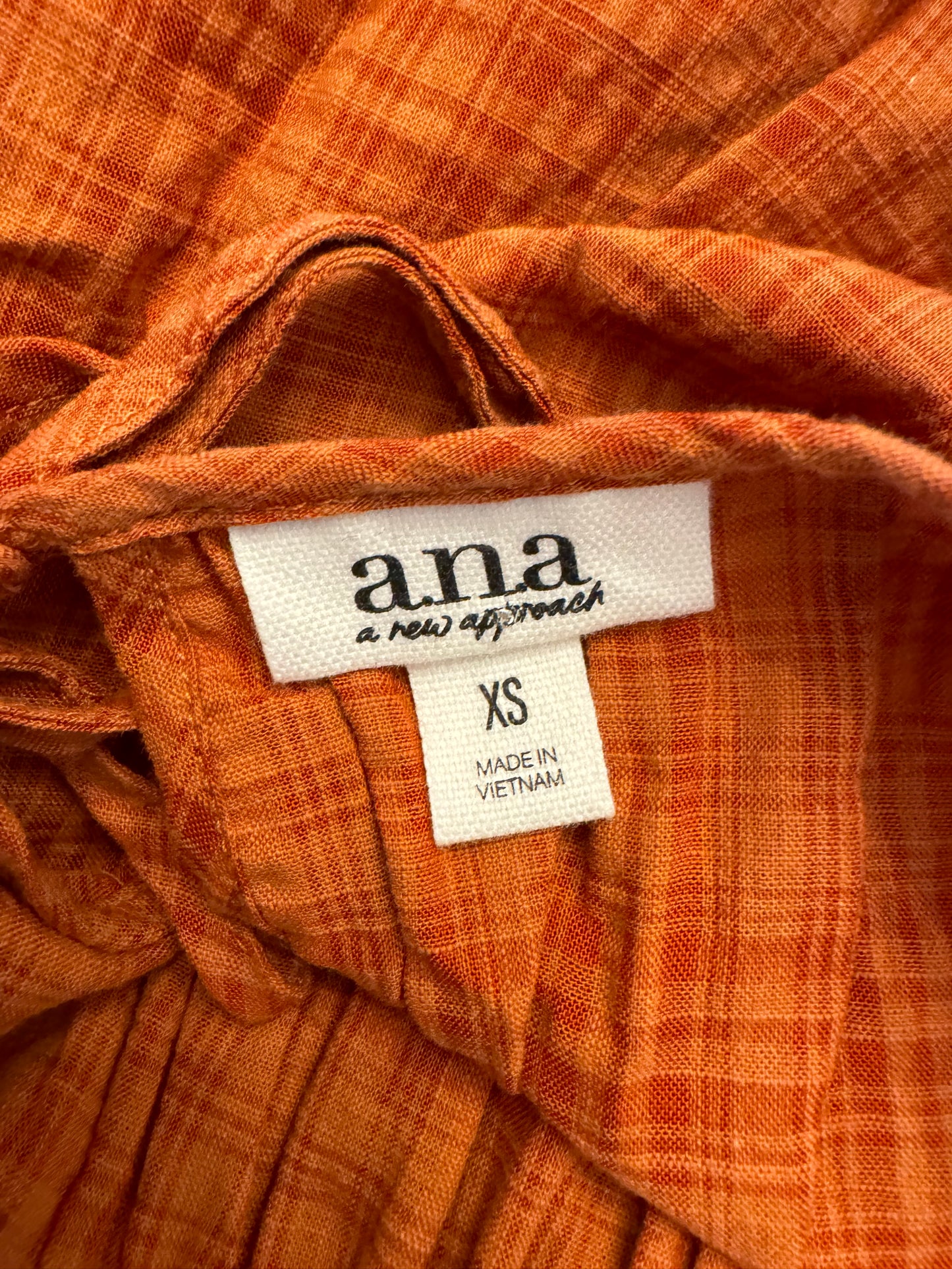 A.N.A. Burnt Orange Plaid Top