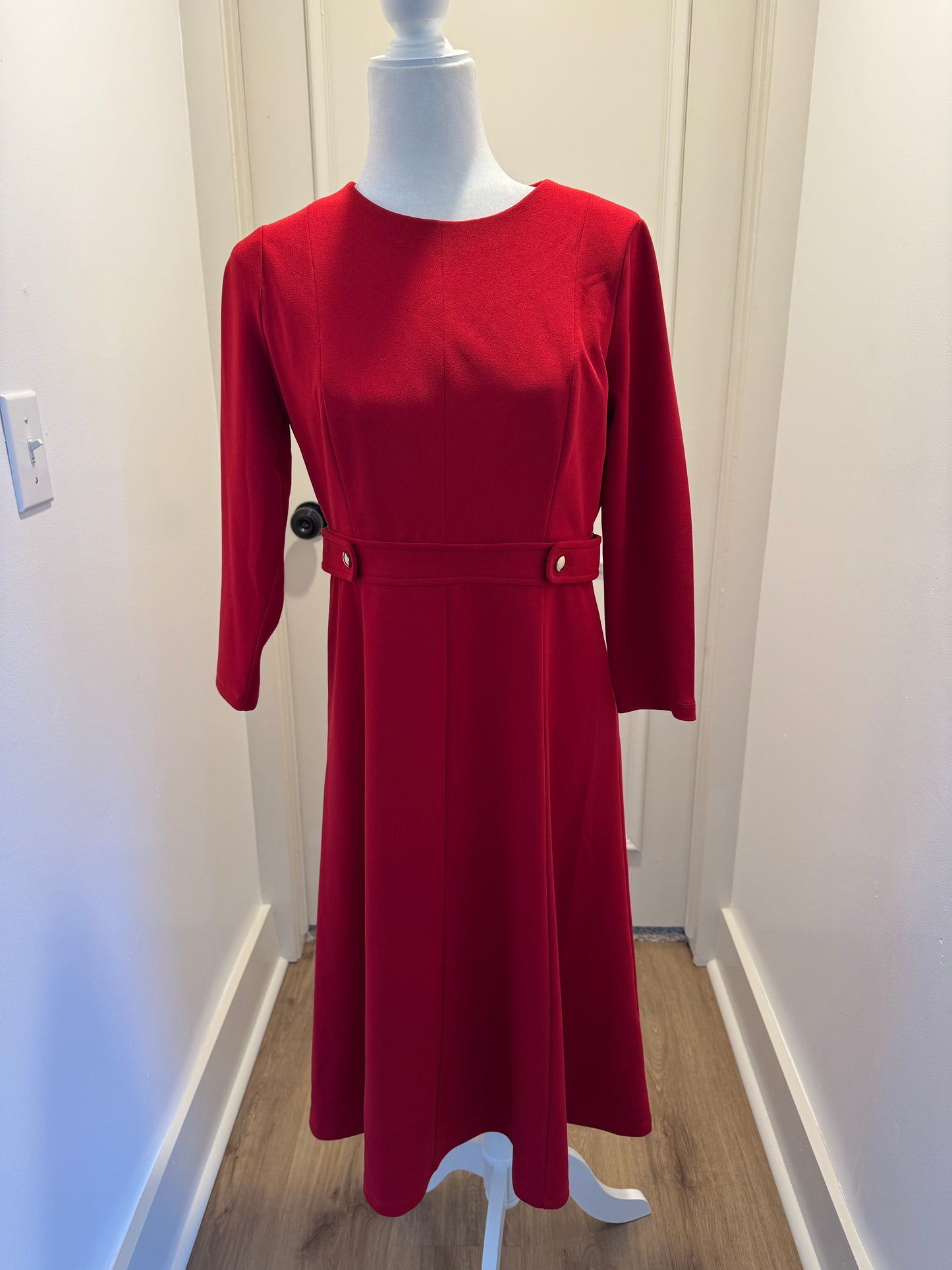 London Times Red Midi Dress