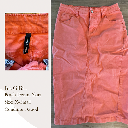 Be Girl Peach Denim Skirt
