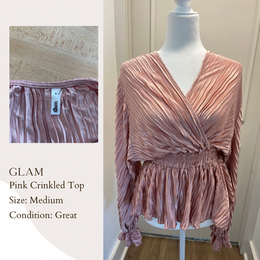 Glam Pink Crinkled Top