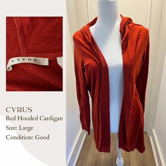 Cyrus Red Hooded Cardigan