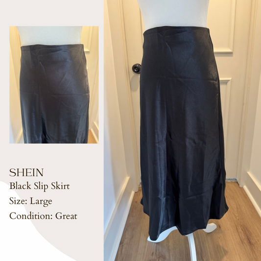 Shein Black Slip Skirt