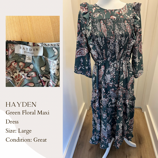 Hayden Green Floral Maxi Dress