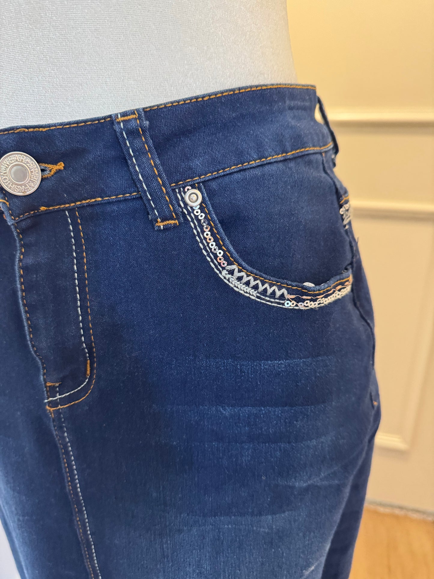 Be Girl Dark Stretchy Denim Skirt