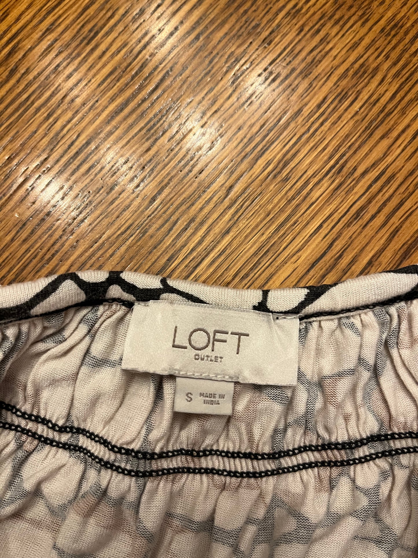 Loft Beige and Black Top