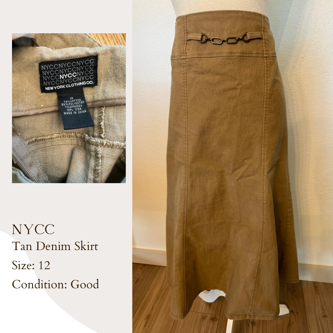 NYCC Tan Denim Skirt