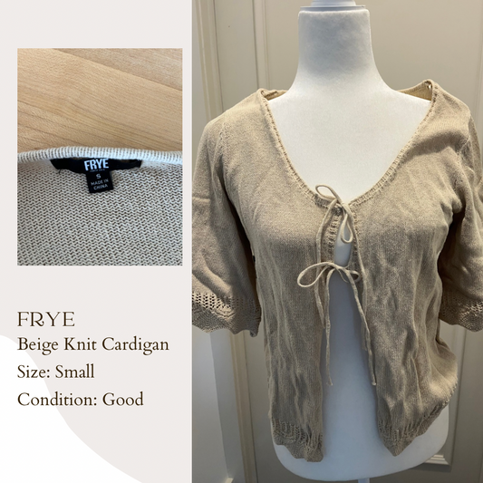 Frye Beige Knit Cardigan