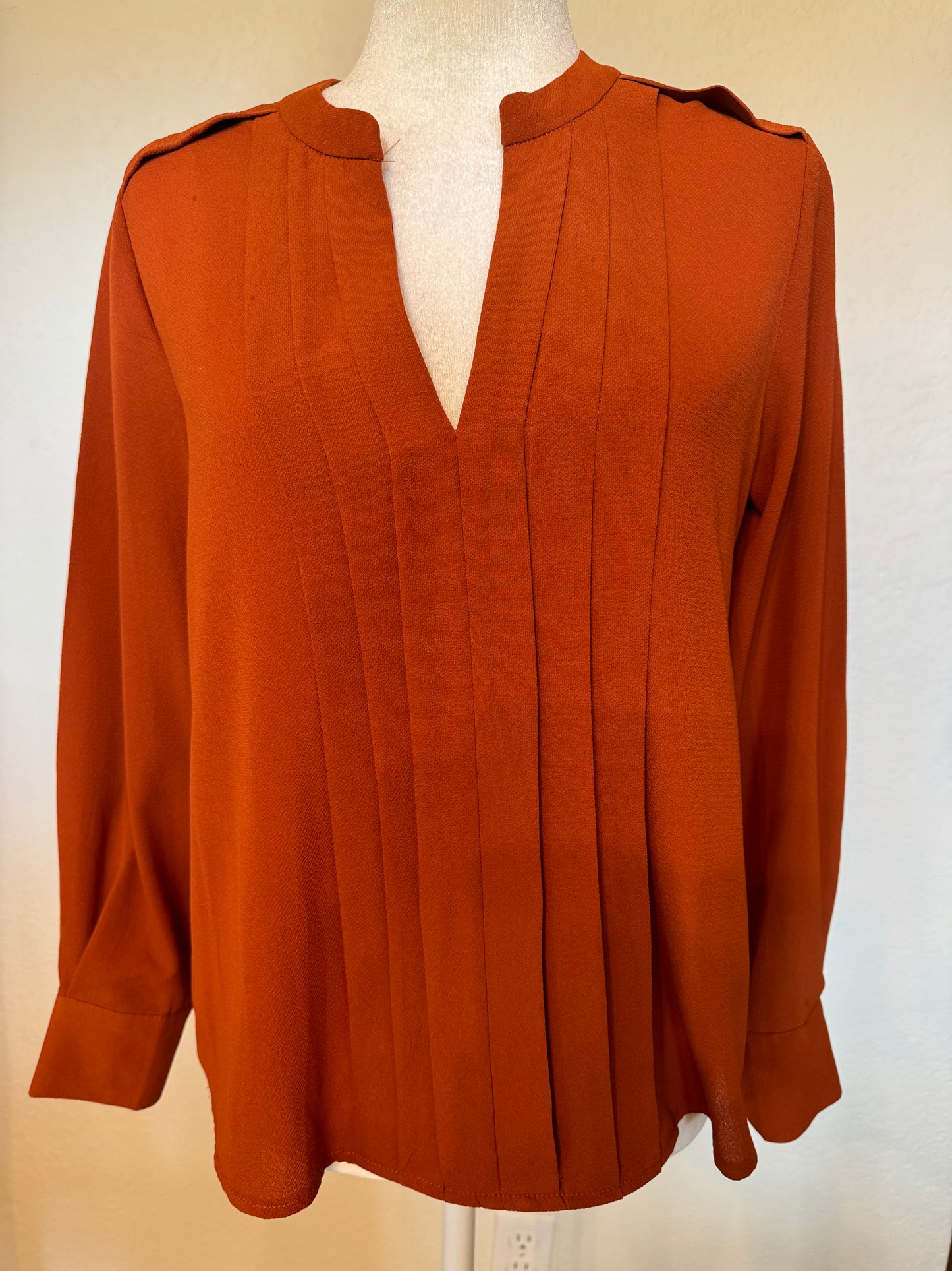 Shein Rust Pleated Top