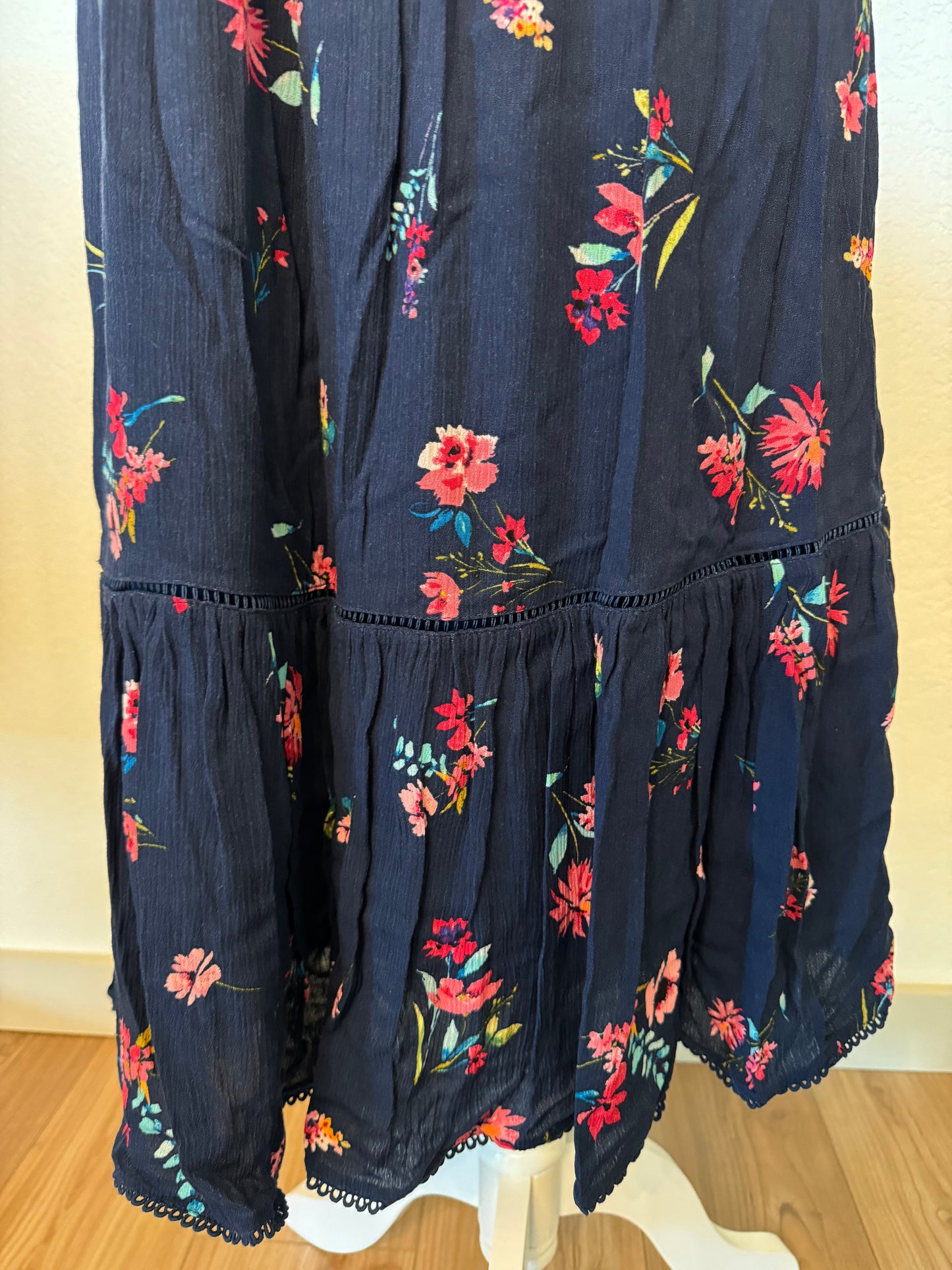 Time & Tru Navy Floral Maxi Dress