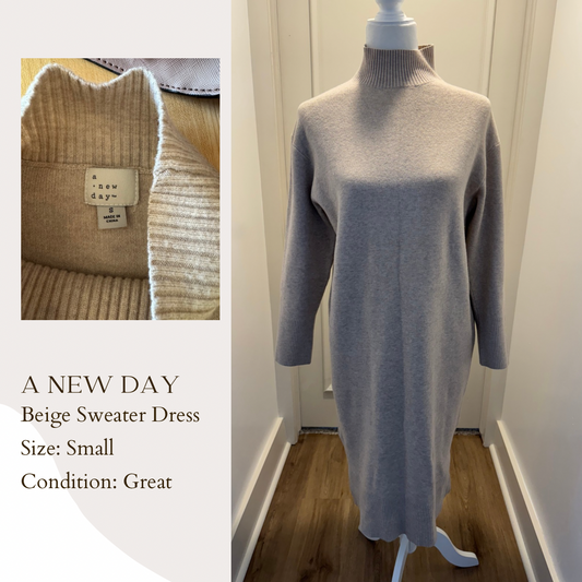 A New Day Beige Sweater Dress