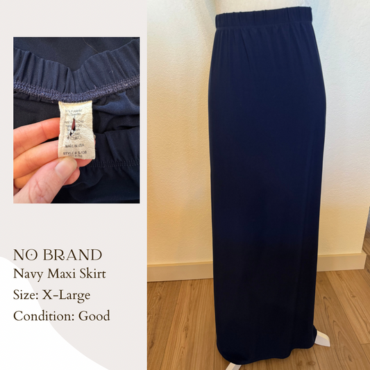 No Brand Navy Maxi Skirt