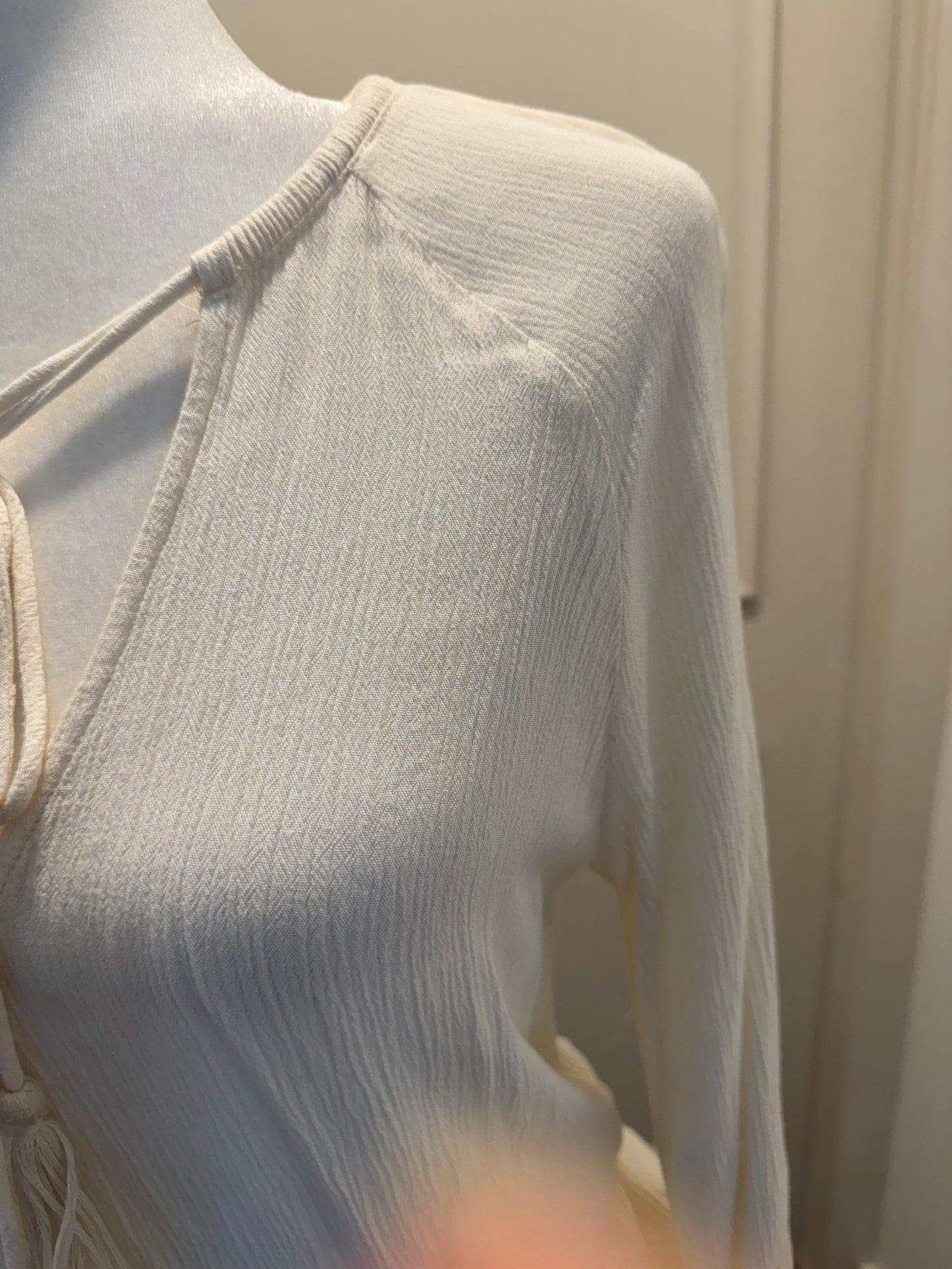 H&M Cream Top With Elastic Waist