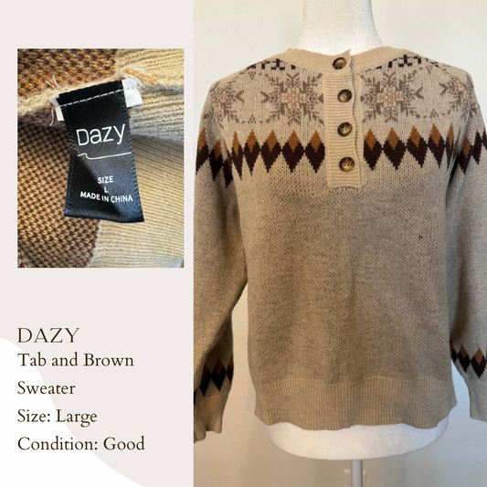 Dazy Tan and Brown Sweater