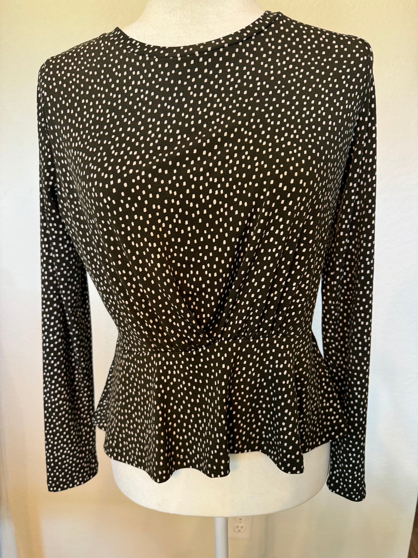 Banana Republic Black and White Peplum Top